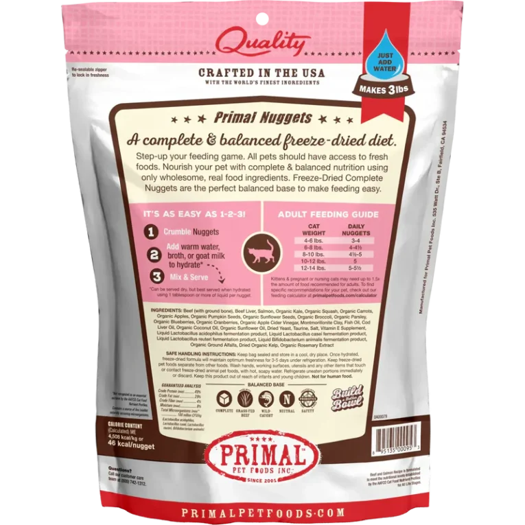Primal Freeze Dried Beef And Salmon Nuggets Cat 01
