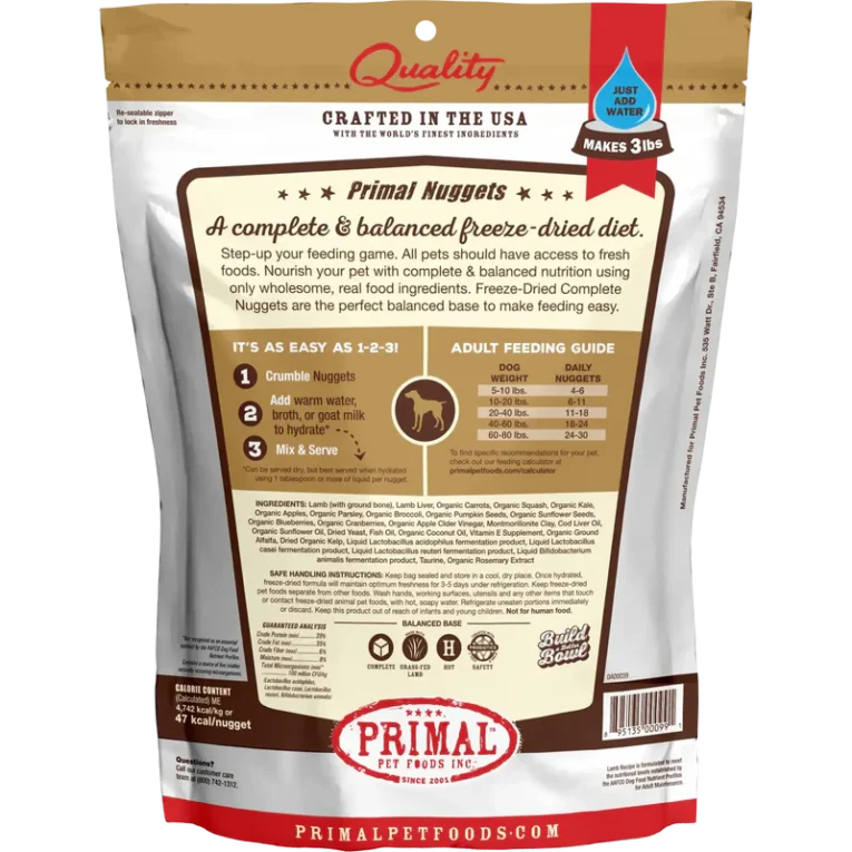 Primal Freeze Dried Lamb Nuggets Dog 01