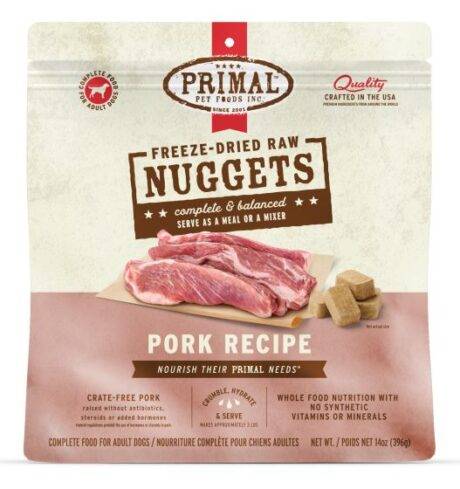 Primal Freeze Dried Pork Nuggets Dog Food