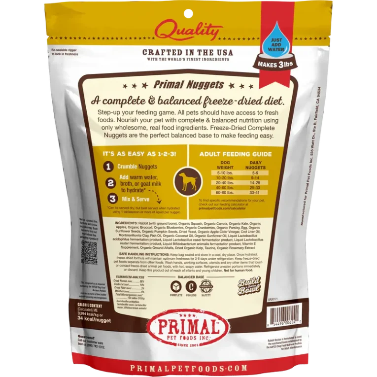 Primal Freeze Dried Rabbit Nuggets Dog 01