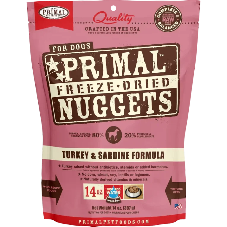 Primal Freeze Dried Turkey And Sardine Nuggets Dog