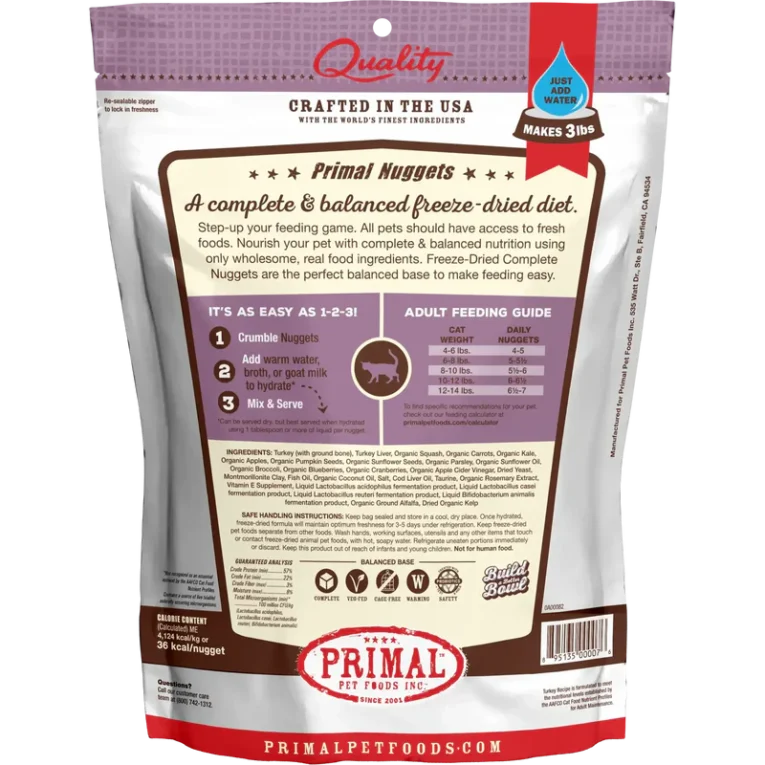 Primal Freeze Dried Turkey Nuggets Cat 01