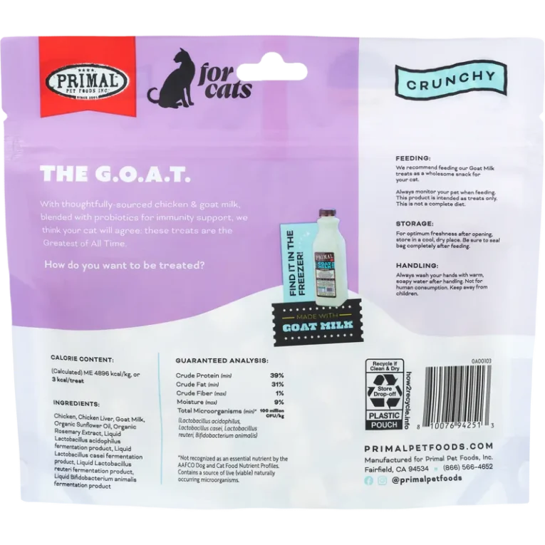 Primal The G O A T Chicken and Goat Milk Cat Treats 01