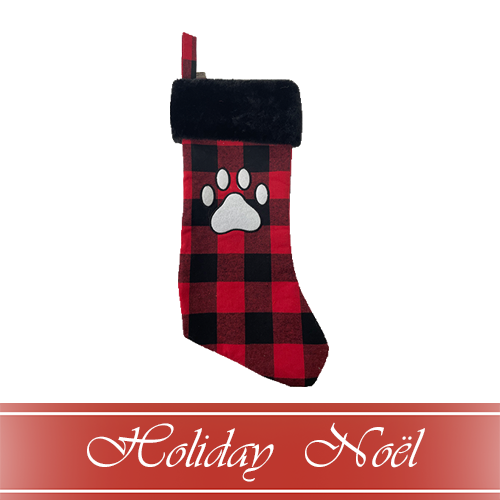 Spot Holiday Red & Black Plaid Pawprint Pet Stocking 01610306@101