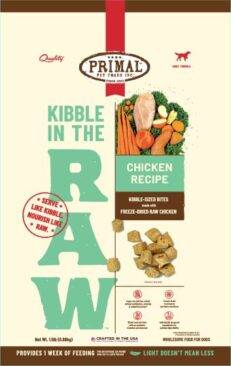 Primal Kibble In The Raw Chicken Recipe Dog Food 1.5lb