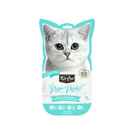 Kit Cat Purr Purées Tuna & Fiber (Hairball) Cat Treat 4 x 15gm