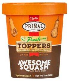 Primal Frozen Awesome Squash Fresh Topper for Cat & Dog 16oz