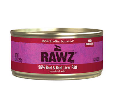 RAWZ 96% Beef & Beef Liver Pâté Wet Cat Food 5.5 oz