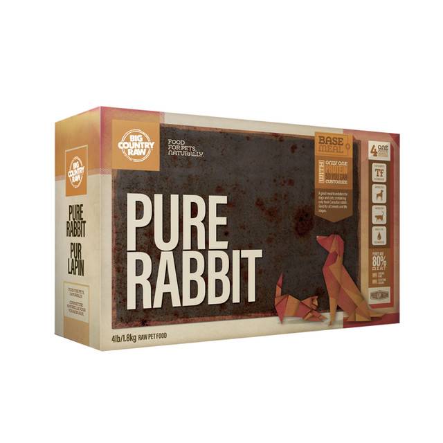Big Country Raw Pure Rabbit Carton Dog Frozen Raw Food – 4 lb BCR-Pure-Rabbit-EN__23685