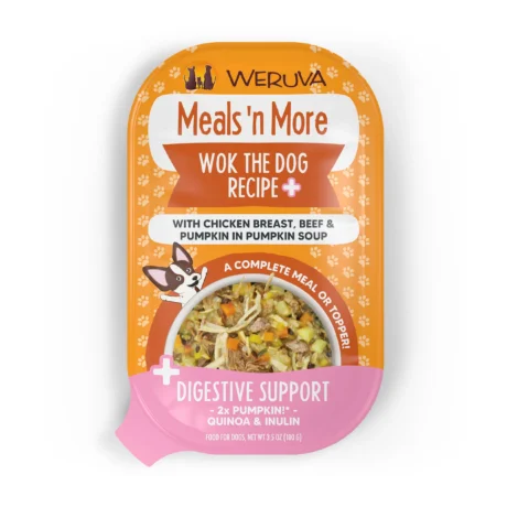 Weruva Meals 'n More Wok The Dog Recipe Plus with Chicken Breast, Beef & Pumpkin in Pumpkin Soup Dog Food, 3.5oz