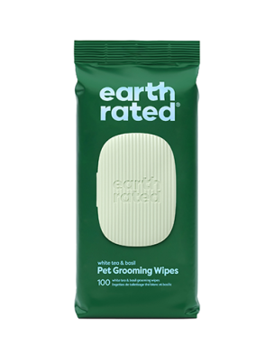 earth rated White Tea & Basil Hypoallergenic Pet Grooming Wipes 100pc