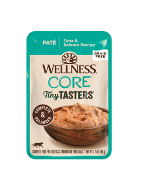 Wellness CORE Tiny Tasters Grain Free Paté Tuna & Salmon Recipe Wet Cat Food 1.75 oz