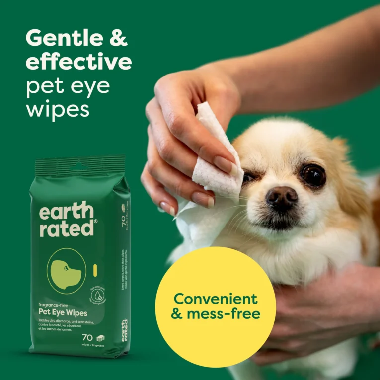 earth rated Fragrance Free Dog Eye Wipes, Eye Cleansing Wipes (60ct)1