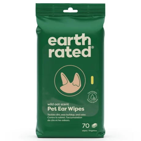 earth rated Oatmeal Scent Dog Ear Wipes, Ear Cleansing Wipes (60ct)