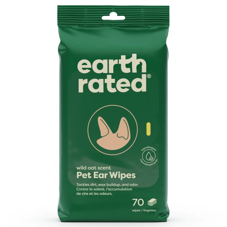 earth rated Oatmeal Scent Dog Ear Wipes, Ear Cleansing Wipes (60ct)