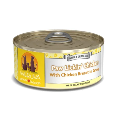 Weruva Classic Dog Paw Lickin' Chicken with Chicken Breast in Gravy Dog Food, 5.5oz
