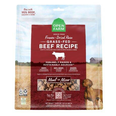 Open Farm Grass-Fed Beef Recipe Freeze Dried Raw Dog Food 13.5 oz