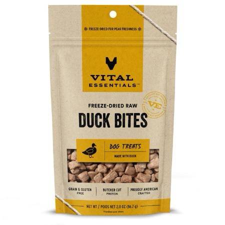 Vital Essentials Freeze-Dried Raw Duck Bites Dog Treats 2oz