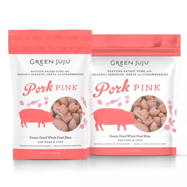 Green Juju Dog Cat Freeze Dried Whole Food Bites Pork Pink 85g