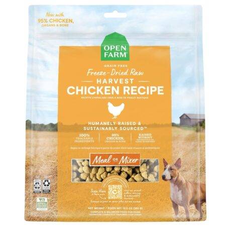 Open Farm Harvest Chicken Recipe Freeze Dried Raw Dog Food 3.5 oz