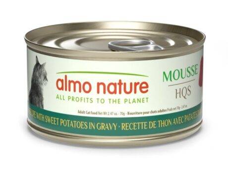 Almo Nature HQS Natural Mousse Cat Food - Tuna Recipe With Sweet Potatoes In Gravy 70g