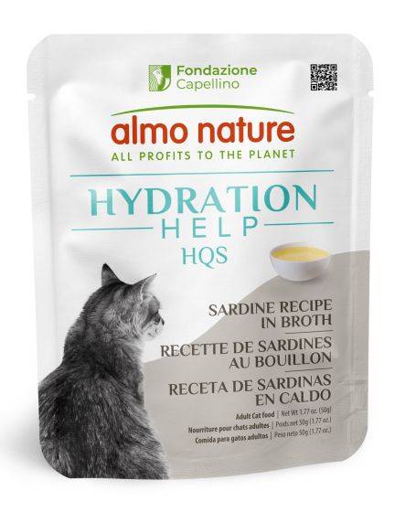 Almo Nature HQS Hydration Help - Sardine Recipe In Broth, Adult Cat Wet Food 50g