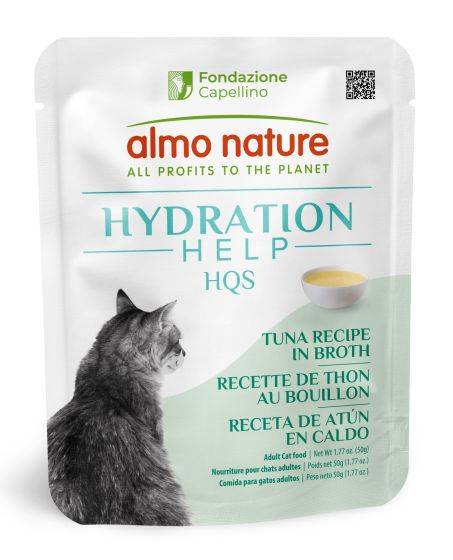 Almo Nature HQS Hydration Help - Tuna Recipe In Broth, Adult Cat Wet Food 50g