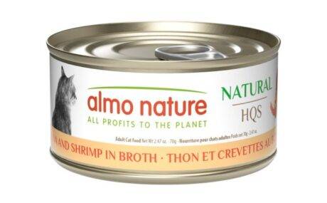 Almo Nature HQS Natural Cat Food - Tuna With Shrimp In Broth 70g