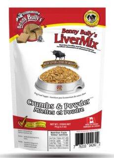 Benny Bullys Liver Mix, Dog Food Topper - Beef Liver Chops In Crumbs & Powder 70g