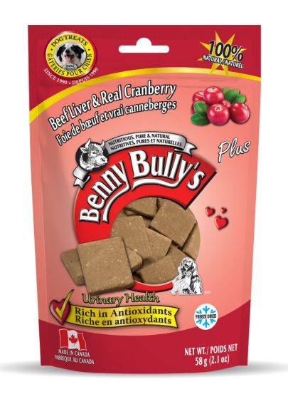 Benny Bullys Pure Beef Liver Plus Real Cranberry Dog Treat 58g