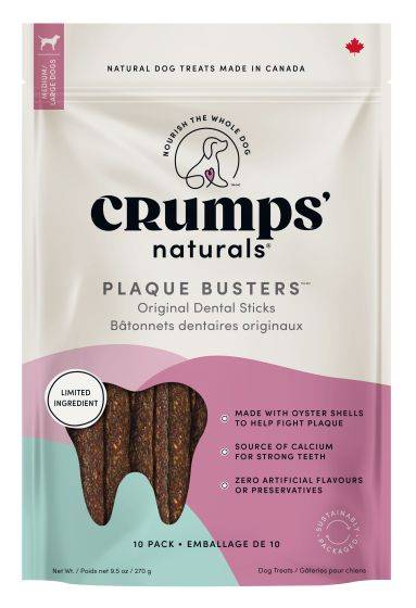 Crumps Plaque Busters Original Dog Dental Treat 10pc 7in
