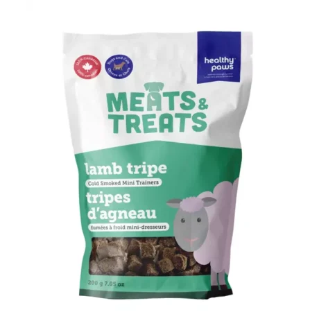 Healthy Paws Meats & Treats - Cold Smoked Tripe Mini Trainers Lamb 200g