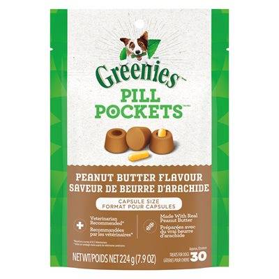 Greenies Pill Pockets Dog Peanut Butter 7.9oz Capsule