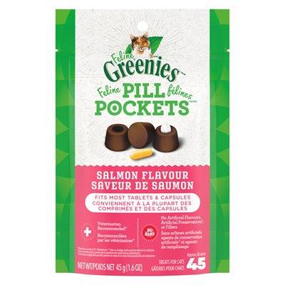 Greenies Pill Pockets for Cats Salmon Flavor 1.6oz